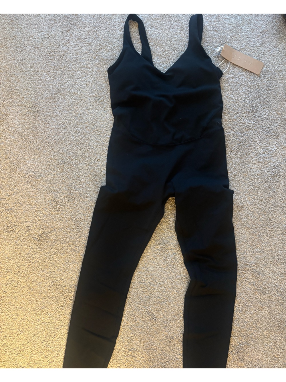 Acta Black V-Neck Contour Jumpsuit for Women — Sleek Everyday Romper